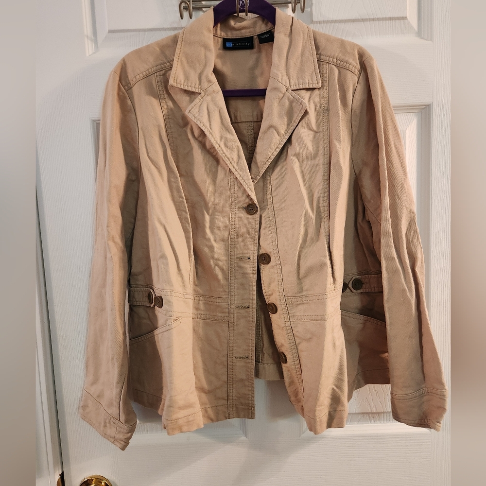 Relativity Women's Tan Jacket, sz 2X
